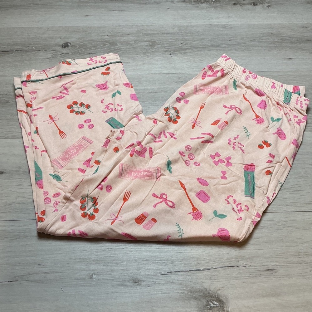 In My Sundays Pasta La Vista Pajama Set Pink XL New With Tags - Picture 7 of 7